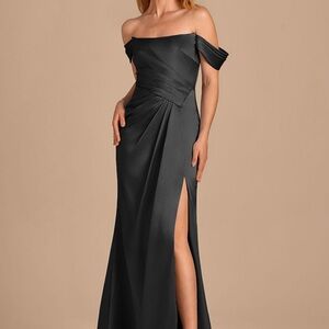 Azazie Shea Off-Shoulder Black Bridesmaid Dress